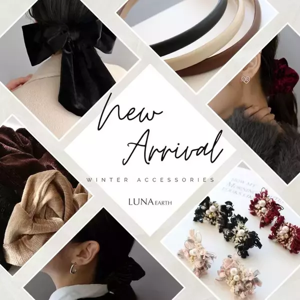 LUNA EARTH ONLINEより、店頭でお問い合わせの多数のベロアリボンバレッタや、冬の新作アクセサリーが11/20（木）入荷しました。