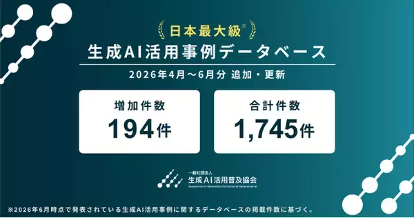 「生成AI活用事例データベース、2026年6月時点までの事例を追加・更新」の画像