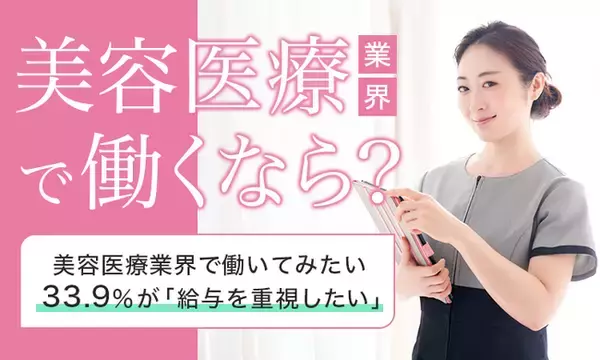【美容医療業界で働くなら？】美容医療業界で働いてみたい33.9％が「給与を重視したい」