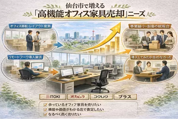 「仙台市で「ハーマンミラー家具の買取強化」を開始｜購入10年以内は10,000円保証、法人什器も対応し高価買取体制を拡充」の画像