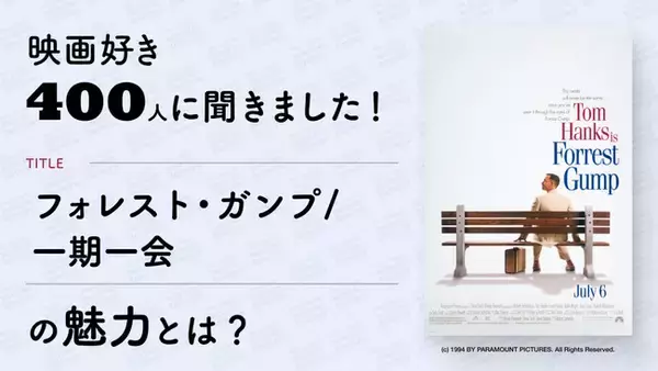 【映画好き400人にアンケート】映画『フォレスト・ガンプ／一期一会』の魅力とは？《Filmarks調べ》