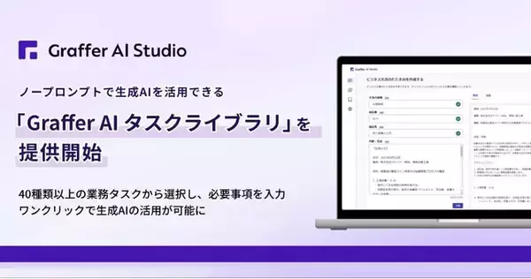 グラファー、ノープロンプトで生成AIを活用できる「Graffer AI タスクライブラリ」を提供開始