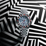 「視認性度外視！知る人ぞ知る船舶用迷彩”ラズル・ダズル”をデザインした、「惑わせる時計」。スピニカー『フルース 40 オートマティック ラズル・ダズル リミテッドエディション』、世界500本限定発売。」の画像1