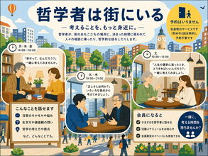 新規会員制サービスと連動したプロジェクト：街に哲学者が現れる新企画「哲学者は街にいる」始動。