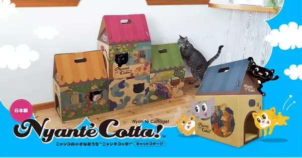 愛猫とのおうち時間を楽しむ連結型の段ボールキャットハウス「ニャンテコッタ!(TM)️ キャットコテージ」が登場!