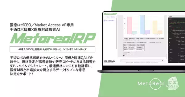 【メタリアル・グループ】手術ロボ価格×医療財政影響AIエージェント「Metareal ロボプライス(Metareal RP)」8/21提供開始
