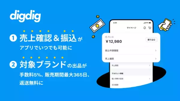 ファッションフリマアプリ「digdig」、出品体験をアップデート