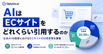 生成AIはECサイトをどれくらい引用する？Optyino.aiがAI回答32,280件を分析、回答の76.72%でECサイトを参照