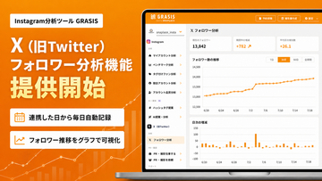 Instagram分析ツール「GRASIS」、X（旧Twitter）のフォロワー分析機能を提供開始