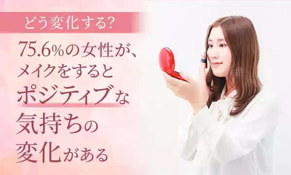 【どう変化する？】75.6％の女性が、メイクをするとポジティブな気持ちの変化がある