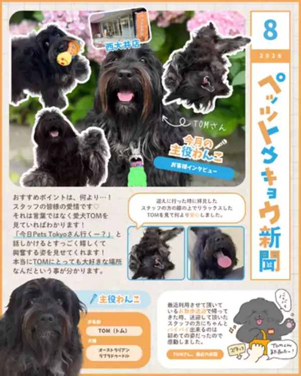 ペットと暮らす毎日をもっと楽しく！「ペッツトウキョウ新聞」8月号を発行