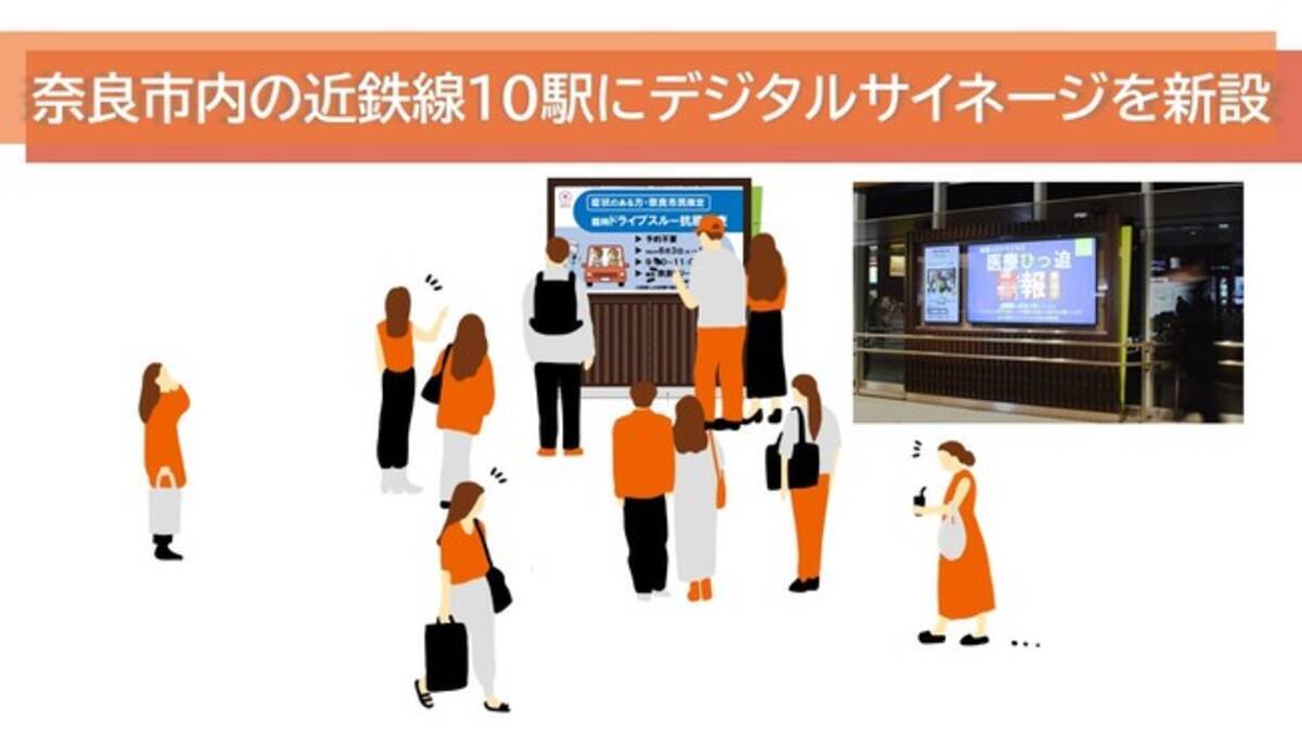 奈良市内の近鉄線10駅にデジタルサイネージを新設 22年8月22日 エキサイトニュース 奈良市内の近鉄線10駅にデジタルサイネージを新設 22年8月22日 エキサイトニュース