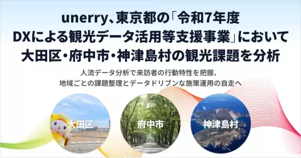 unerry、東京都の「令和7年度 DXによる観光データ活用等支援事業」において大田区・府中市・神津島村の観光課題を分析