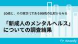 「「新成人のメンタルヘルス」についての調査結果。新成人は、「日頃メンタルケアをしている」割合が、その親世代よりも1.2倍多い結果に」の画像1