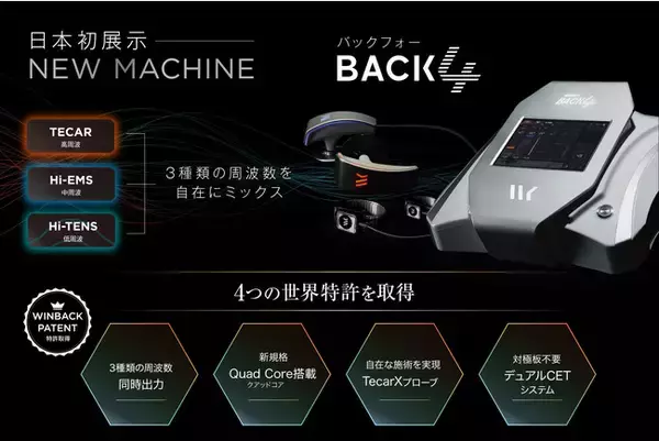 最大の注目は世界特許を4つ取得した業務用トリートメント機器「BACK4」の国内初披露！ビューティーキャラバンが「ビューティーワールド ジャパン 東京 2023」に出展。