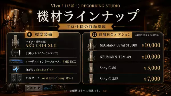 歌い手・VTuber・声優のための都内最安レコーディングスタジオ「Viva！(びば！)」が杉並区近辺にオープン