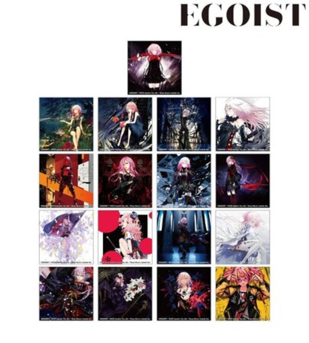 EGOIST』のジャケットイラストトレーディングアクリルカード、マルチ 