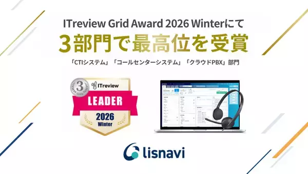 アウトバウンドコールシステム『lisnavi』が「ITreview Grid Award 2026 Winter」において3部門で最高位のLeaderを受賞
