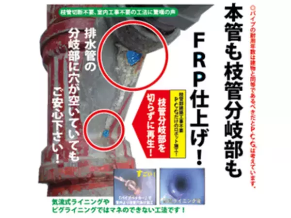 「建材価格高騰で配管取替を断念する建物が増加、既存管を壊さず“パイプの中にパイプをつくる”特許技術を展示」の画像