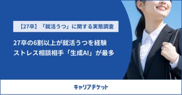 27卒の6割以上が「就活うつ」を経験、ストレス相談相手は友人や家族を抑えて「生成AI」が最多に