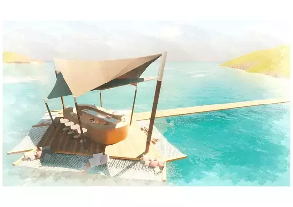 ベラビスタ スパ＆マリーナ 尾道が、この夏フローティングバー「ON THE SEA」を期間限定でオープン