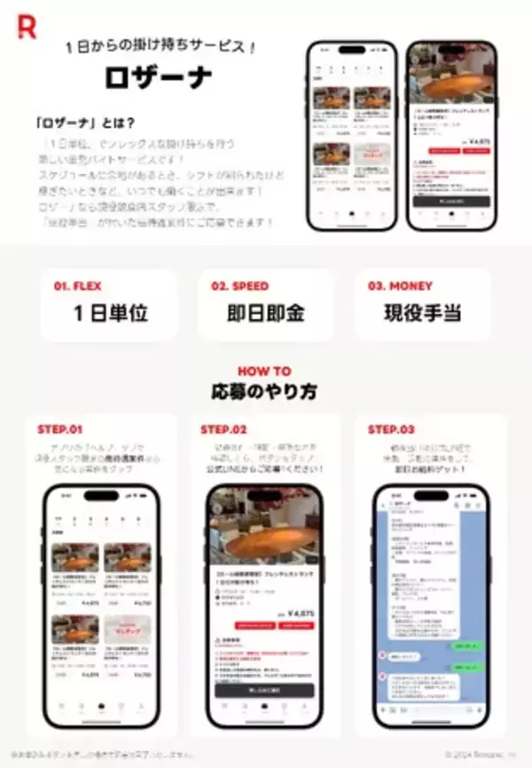 「人材シェアリングサービス「ロザーナ」を、東京都内の飲食店に向けて提供開始」の画像