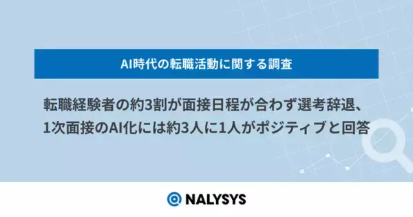 転職経験者の約3割が面接日程が合わず選考辞退、1次面接のAI化には約3人に1人がポジティブと回答