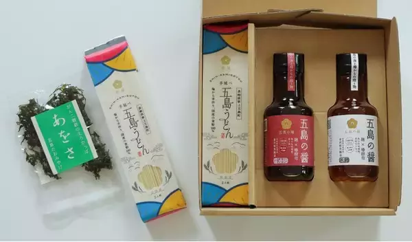 【五島の椿】長崎五島列島から直送！フレッシュな香りの魚醤と海が香るあおさで喉ごし抜群の五島うどんを堪能する夏のギフトセットを販売