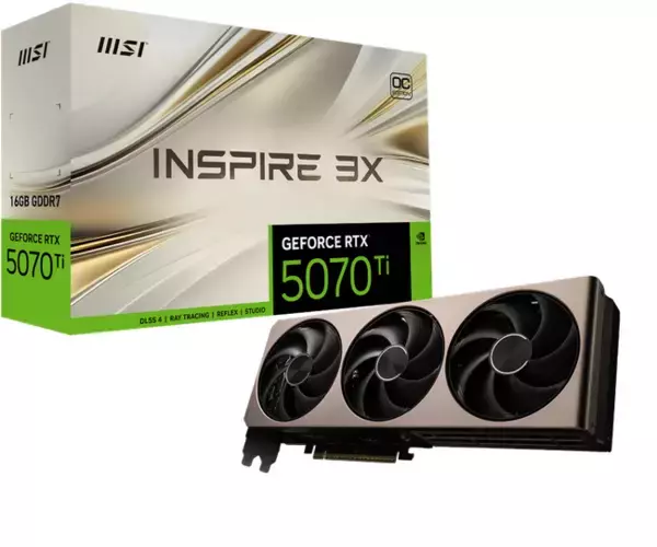 MSI、GeForce RTX(TM) 5070 Tiを搭載したグラフィックスカード「GeForce RTX(TM) 5070 Ti 16G INSPIRE 3X OC」を発売