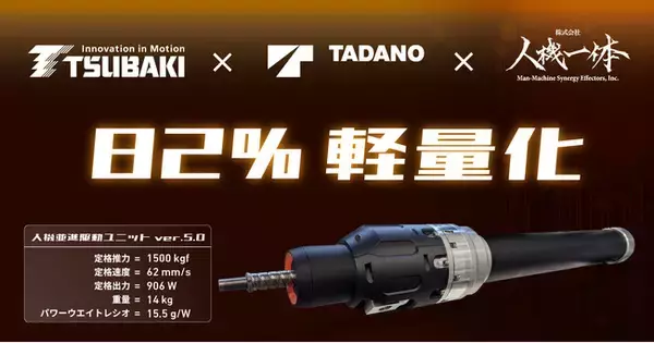 株式会社人機一体は、油圧シリンダの代替を可能とする力制御電動シリンダの PoC 試作機「人機並進駆動ユニット ver.5.0」を 2023 国際ロボット展にて初公開しました