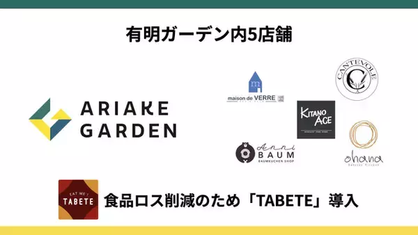 商業施設における食品ロス削減・SDGs推進を目標に、住友不動産 ショッピングシティ 有明ガーデン内の5店舗に「TABETE」導入