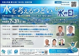 第５０回「水の日」記念行事　「水を考えるつどい」を７月31日に開催します。