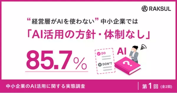 経営層がAIを使わない中小企業、85.7%が「AI活用の方針・体制なし」