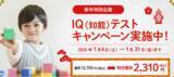 「新年特別企画！お子さまの可能性を見出すためのヒントがわかる『IQ（知能）テスト』を限定価格2,310円(税込)で受けられるチャンス！キャンペーンを1月31日(金)まで実施」の画像1