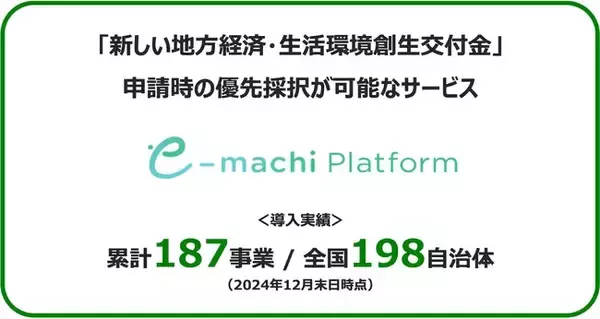 自治体・地域の課題を解決するデジタルプラットフォーム「e街プラットフォーム(R)」 「新しい地方経済・生活環境創生交付金」申請時の優先採択の対象に