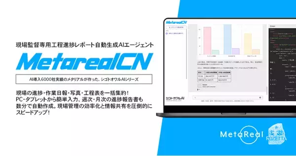 【メタリアル・グループ】建築工程進捗報告書作成AIエージェント「Metareal コンストラクション(Metareal CN)」5/19提供開始