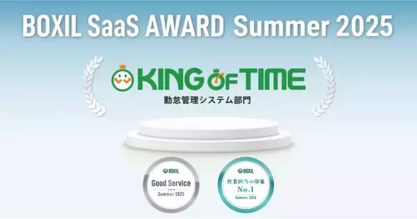 KING OF TIMEが「BOXIL SaaS AWARD Summer 2025」の勤怠管理システム部門で2つの賞を受賞