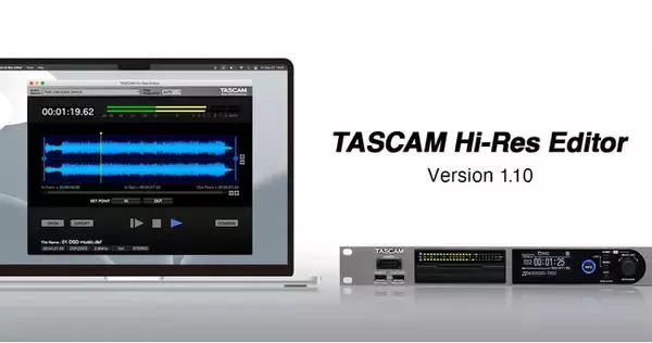 ステレオマスターレコーダー『DA-3000SD』の音源編集に最適なDSDネイティブ編集ソフトウェア『TASCAM Hi-Res Editor』（無償）がポリ/モノ変換機能の追加や最新OSに対応