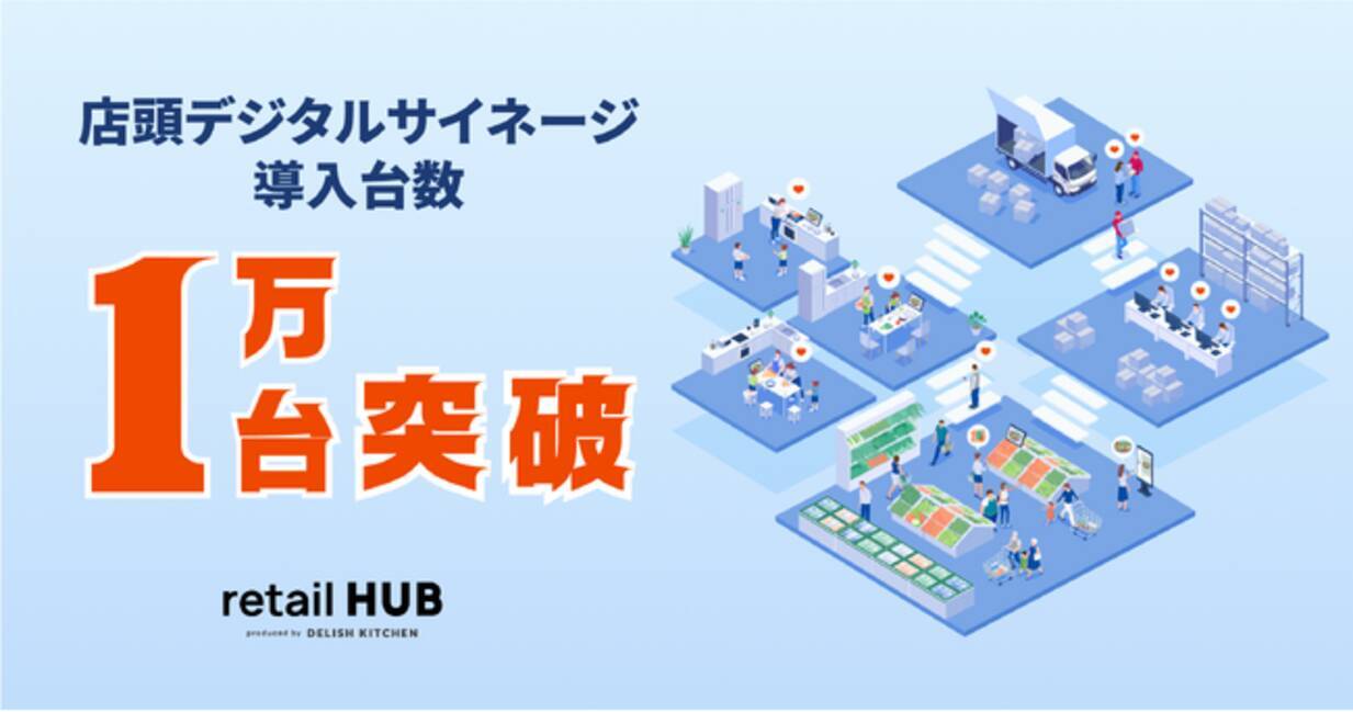 retail HUB』が推進する店頭デジタルサイネージの導入が1万台突破  