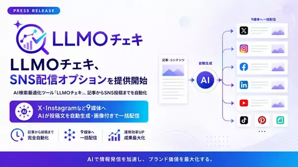 LLMO計測・改善ツール「LLMOチェキ」、SNS配信オプションを提供開始