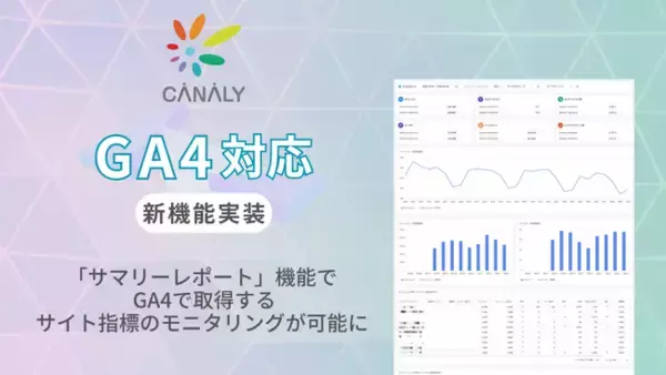 「CANALY」にGA4対応の新機能を実装　「サマリーレポート」でサイト指標のモニタリングを手軽に