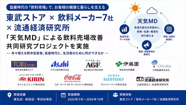 東武ストア × 飲料メーカー7社 × 流通経済研究所「天気MD」による飲料売場改善 共同研究プロジェクトを実施