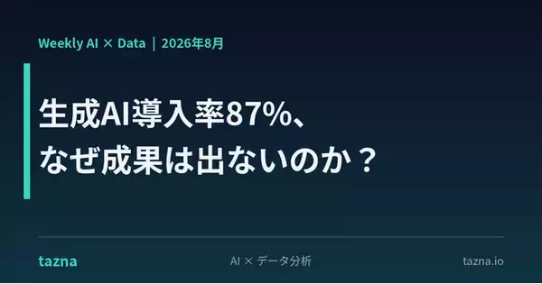 「【生成AI導入率87%、なぜ成果は出ないのか？】“モデルの性能”ではなく“データの状態”が明暗を分ける。『AI × Data Weekly Insight』を無料公開」の画像