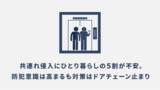 「【ひとり暮らしの防犯意識調査】共連れ侵入にひとり暮らしの5割が不安。防犯意識は高まるも対策はドアチェーン止まり」の画像1
