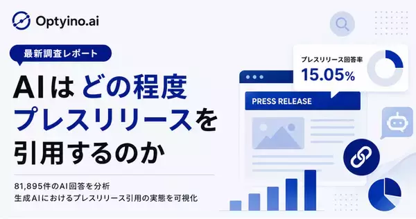 生成AIはプレスリリースをどれくらい引用する？Optyino.aiがAI回答81,895件を分析、ChatGPTは最大42.84%でプレスリリースを引用