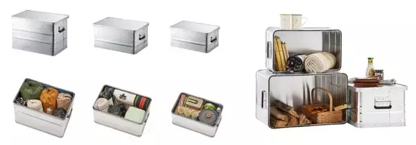持ち運びやすいベーシックなアルミ製コンテナボックス「LOGOS スタックベーシックコンテナ（蓋付）」3サイズ 新発売！