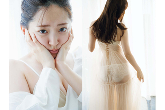 “美谷間覗かせる上目遣いも…”鈴木愛理、大好評の写真集でランジェリー姿に｜クリスマススペシャルセットも
