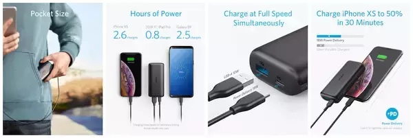 「最新のiPhoneやGalaxyを2回以上充電できる10000mAhのモバイルバッテリー「Anker PowerCore 10000 PD」が登場！」の画像