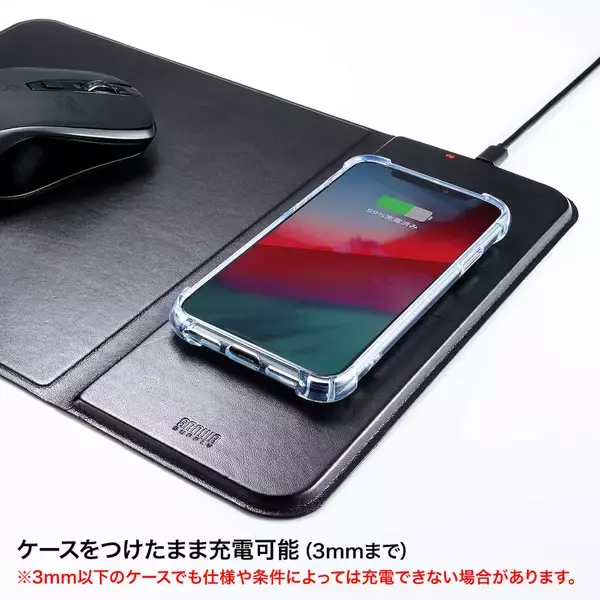 「ワイヤレス充電でデスク環境をスマートに！Qi対応ワイヤレス充電機能付きマウスパッド＆LEDマウスが登場」の画像