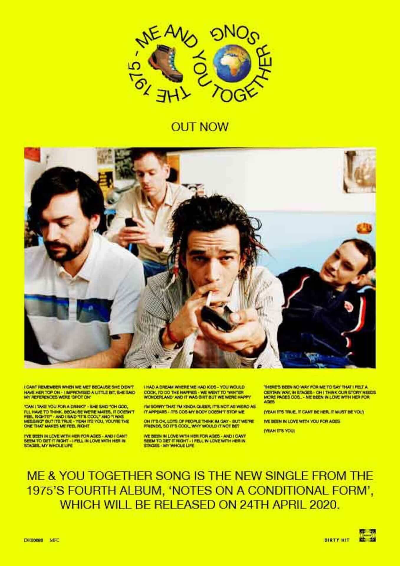 The 1975、ニューアルバム『Notes On A Conditional Form』から新曲「Me And You Together Song」をリリース